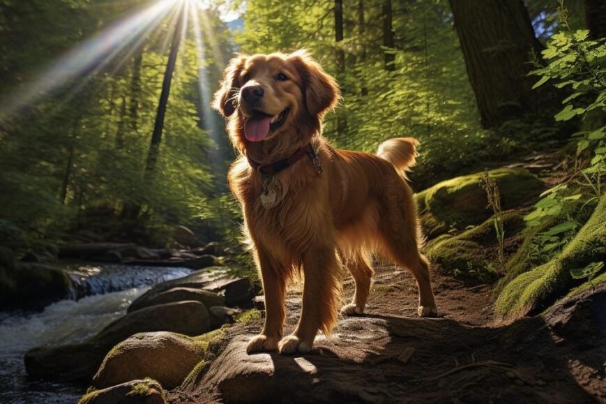 Dog-friendly hike through vibrant trail, showcasing nature's beauty, joy, and adventure.