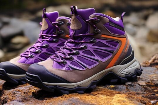 Hiker conquers challenging terrains with resilient and stylish waterproof hiking boots.