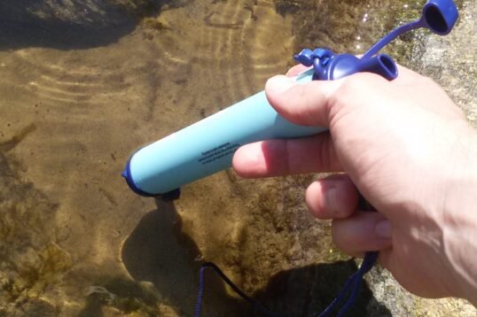 Lifestraw personal water filter being tested in a Polish forest.