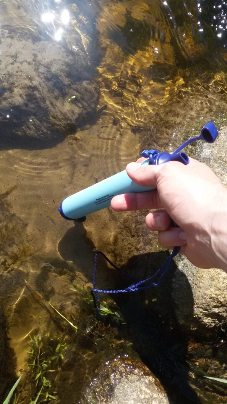 Lifestraw personal water filter being tested in a Polish forest.